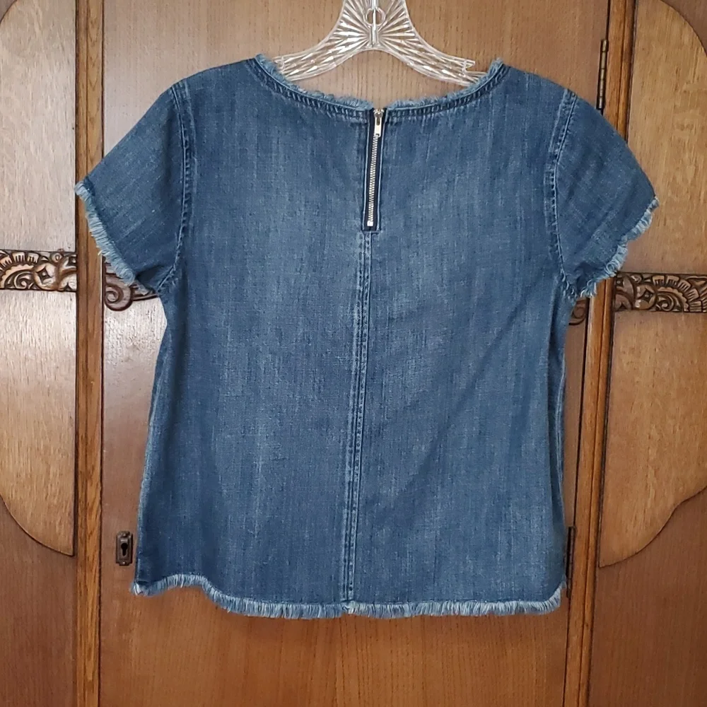 Anthropologie Cloth & Stone denim crop top - Picture 3 of 7